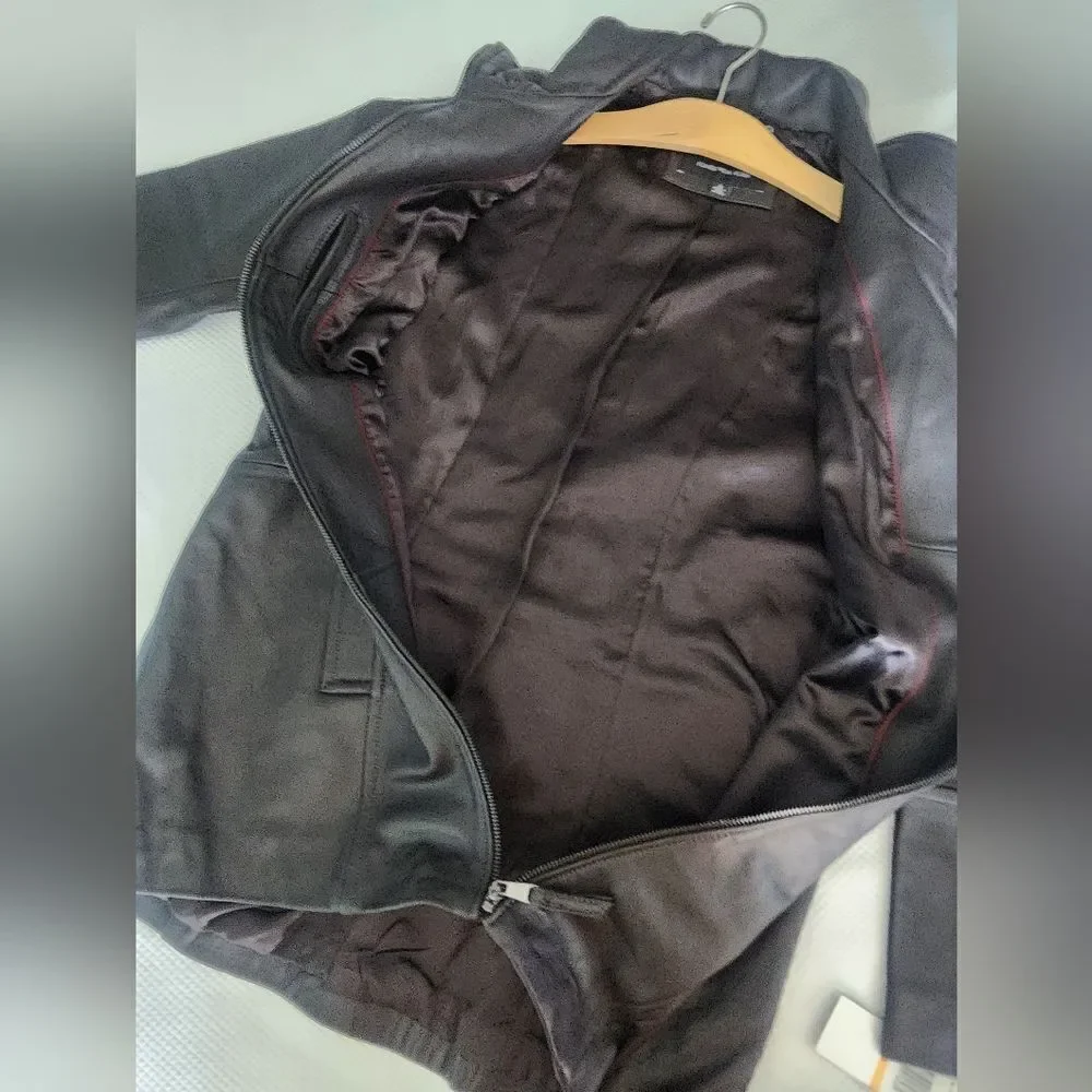 Jones New York Chocolate Leather Jacket New With Tags